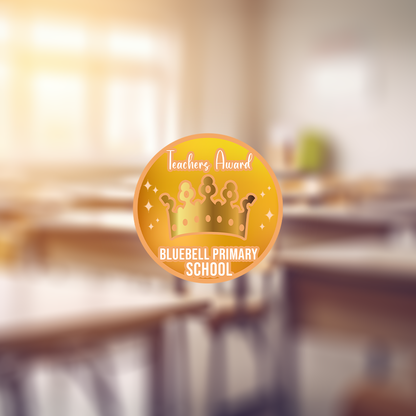 Award Crowns Holographic Teachers Stickers