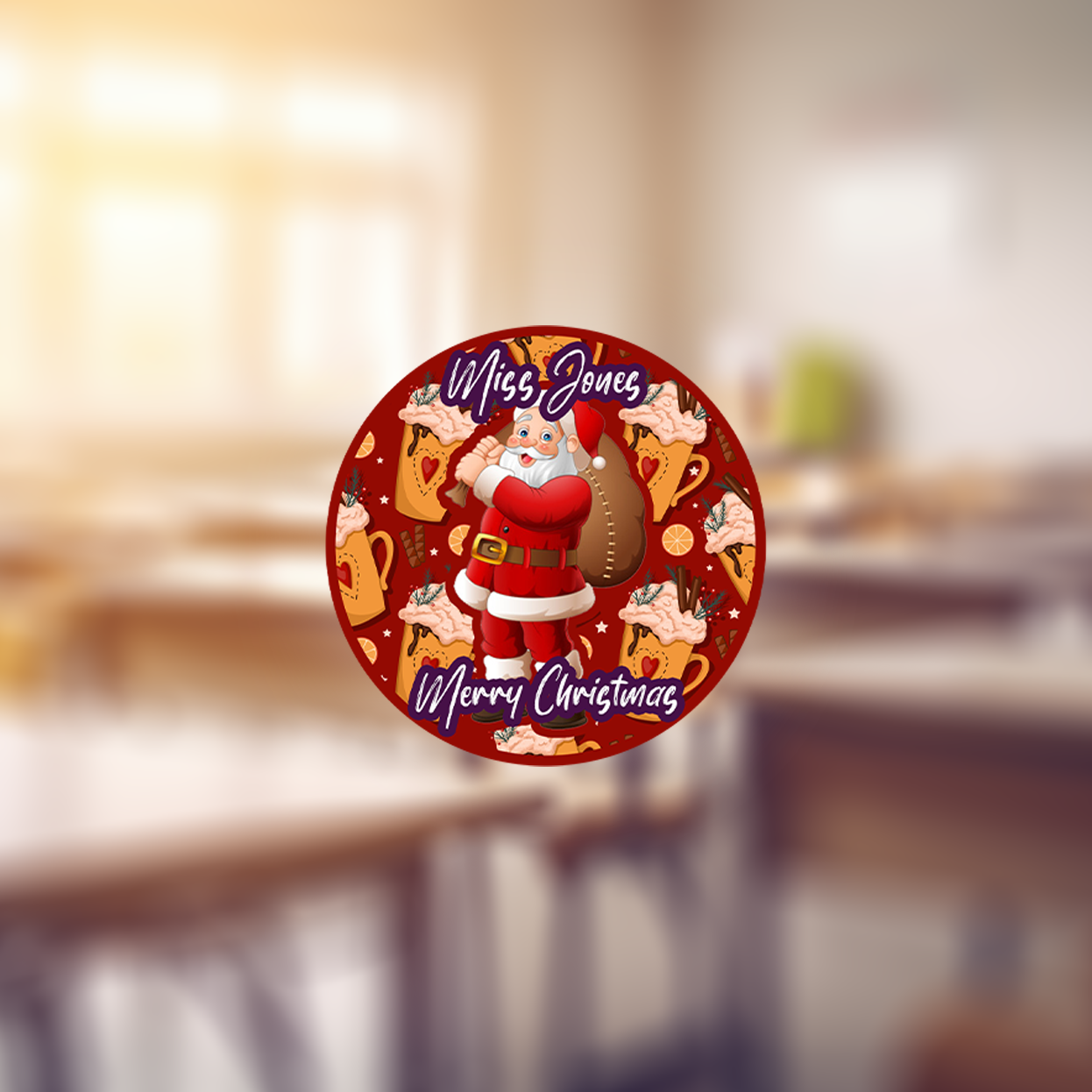 Christmas Santa Personalised Teacher Stickers