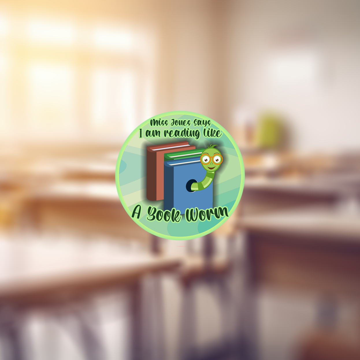 Bookworm Personalised Teacher Stickers