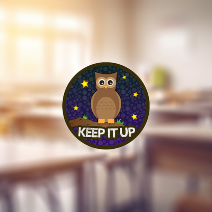 Holographic Book Owl Award Teachers Stickers