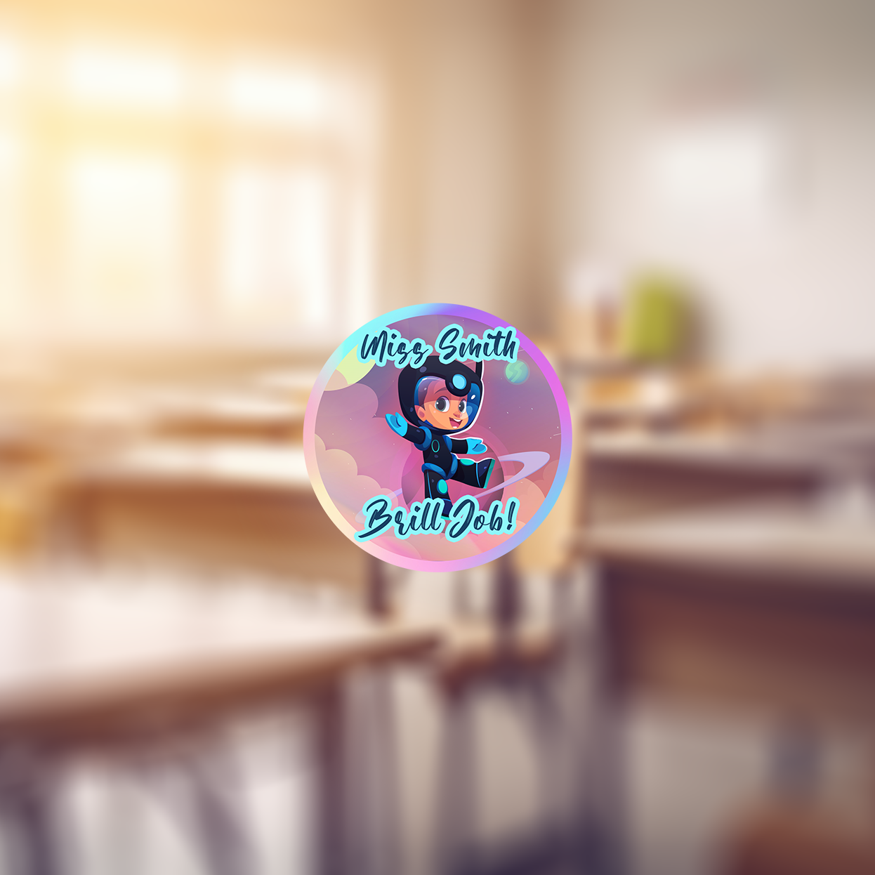 Space Explorers Award Holographic Teachers Stickers
