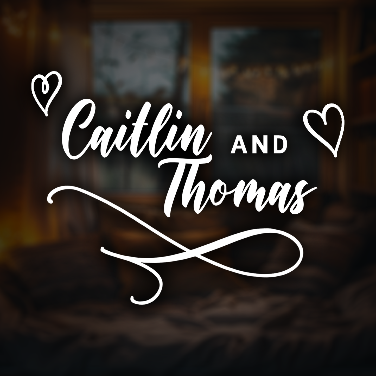 Couple Names With Hearts Custom Wall Sticker Decal