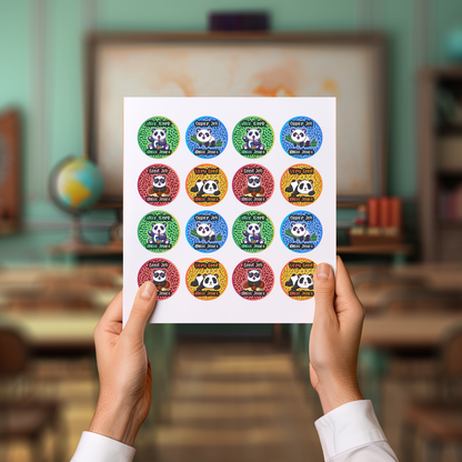 Panda Personalised Teacher Stickers