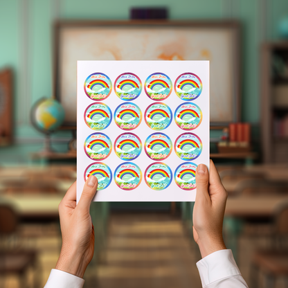 Rainbow Personalised Teacher Stickers