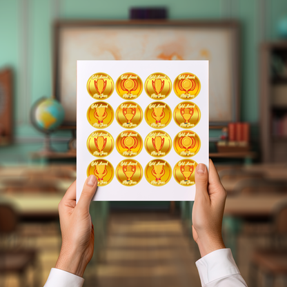 Gold Award Personalised Teacher Stickers