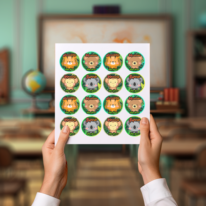 Jungle Personalised Teacher Stickers