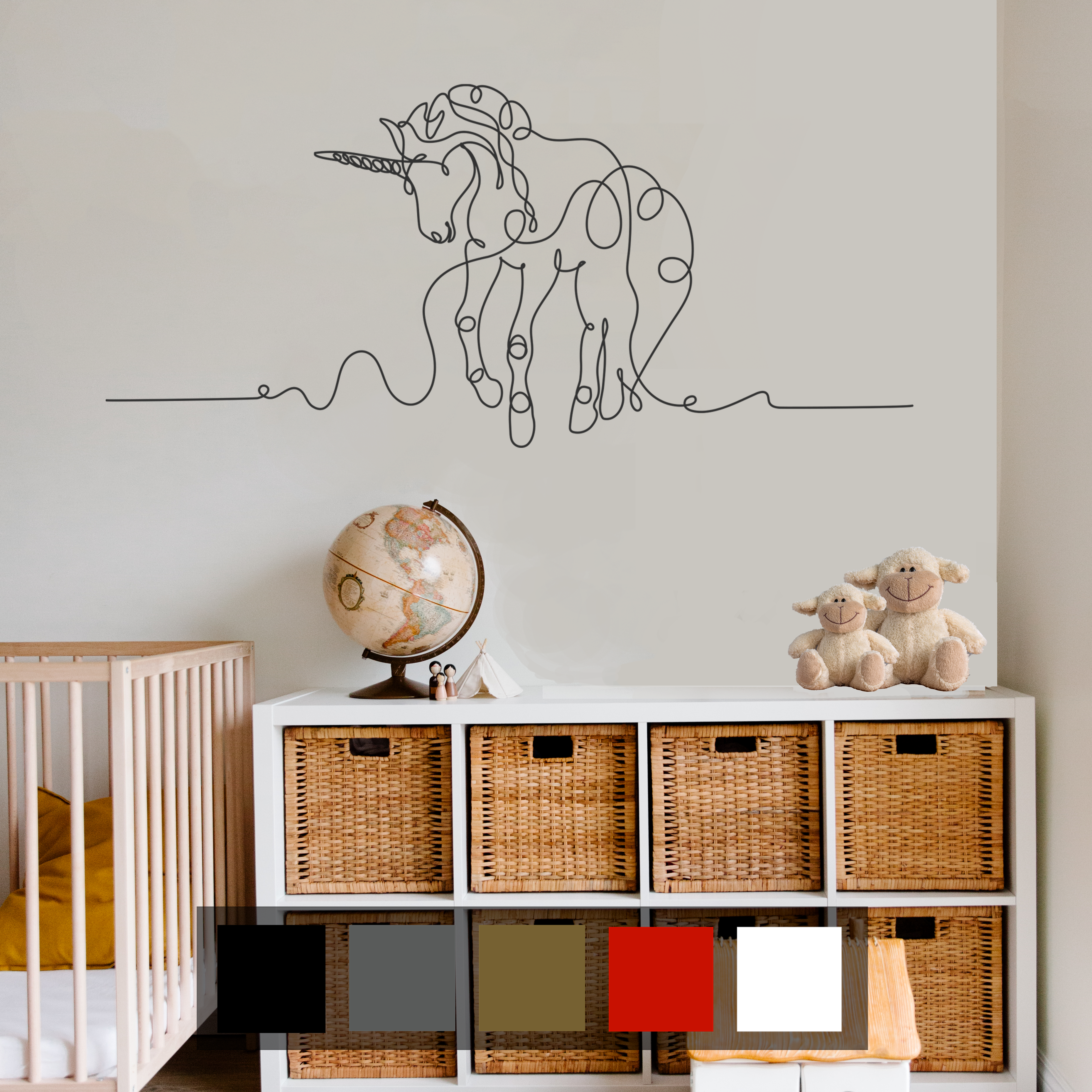 Unicorn Line Drawing Wall Sticker