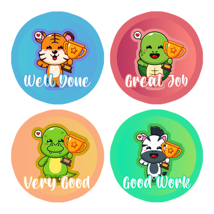 Trophy Animals Award Stickers